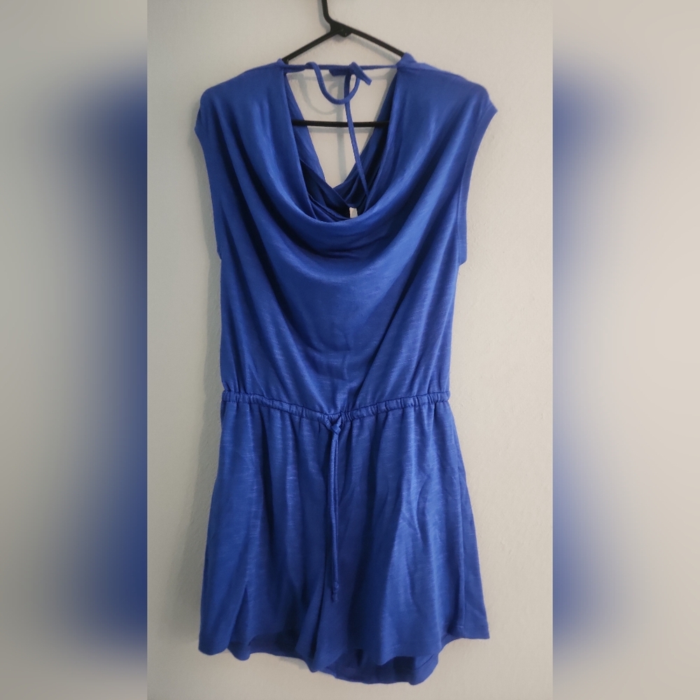 Royal Blue Cowl Neck Backless Sundress